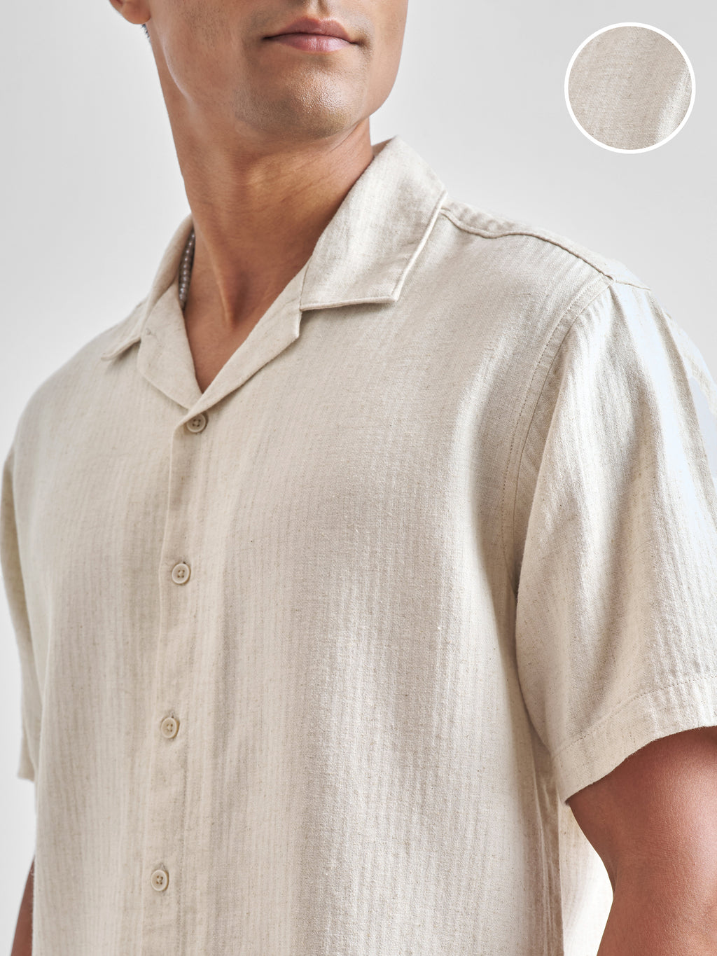 Highlander Men Beige Crushed Relaxed Fit Casual Shirt - Beige - Image 5