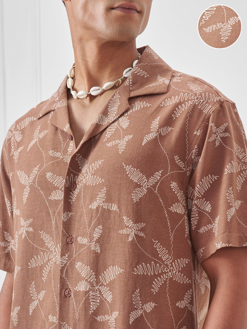 Highlander Men Cream Printed Relaxed Fit Casual Shirt - Cream - Image 5