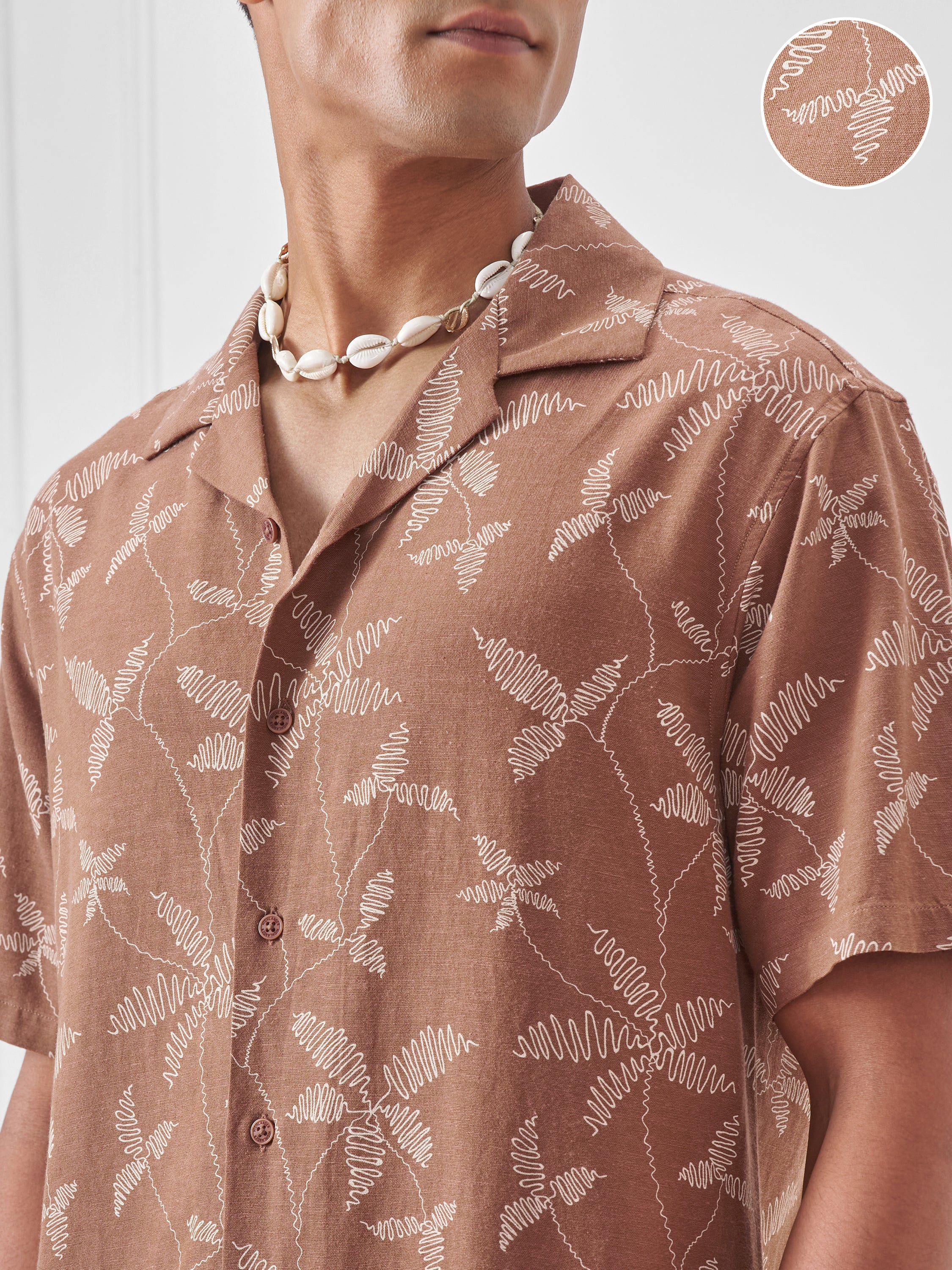 Highlander Men Cream Printed Relaxed Fit Casual Shirt - Cream - Image 5