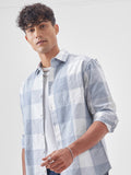 Highlander Men Blue Checked Relaxed Fit Casual Shirt - Blue - Image 1