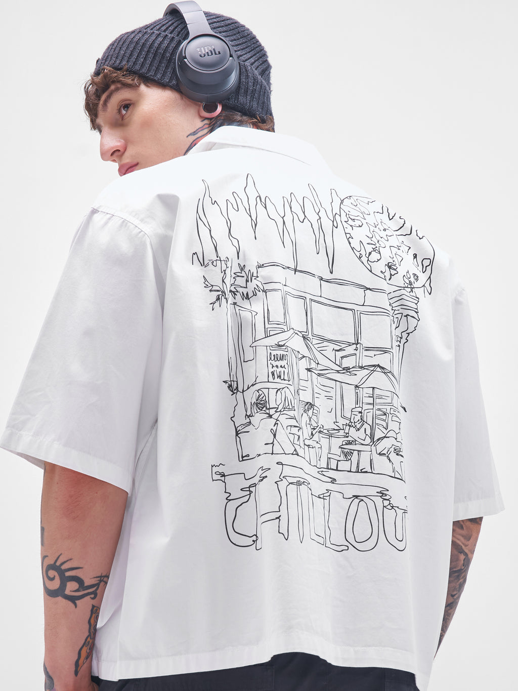 Highlander Men White Printed Boxy Fit Casual Shirt - White - Image 1
