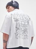 Highlander Men White Printed Boxy Fit Casual Shirt - White - Image 1