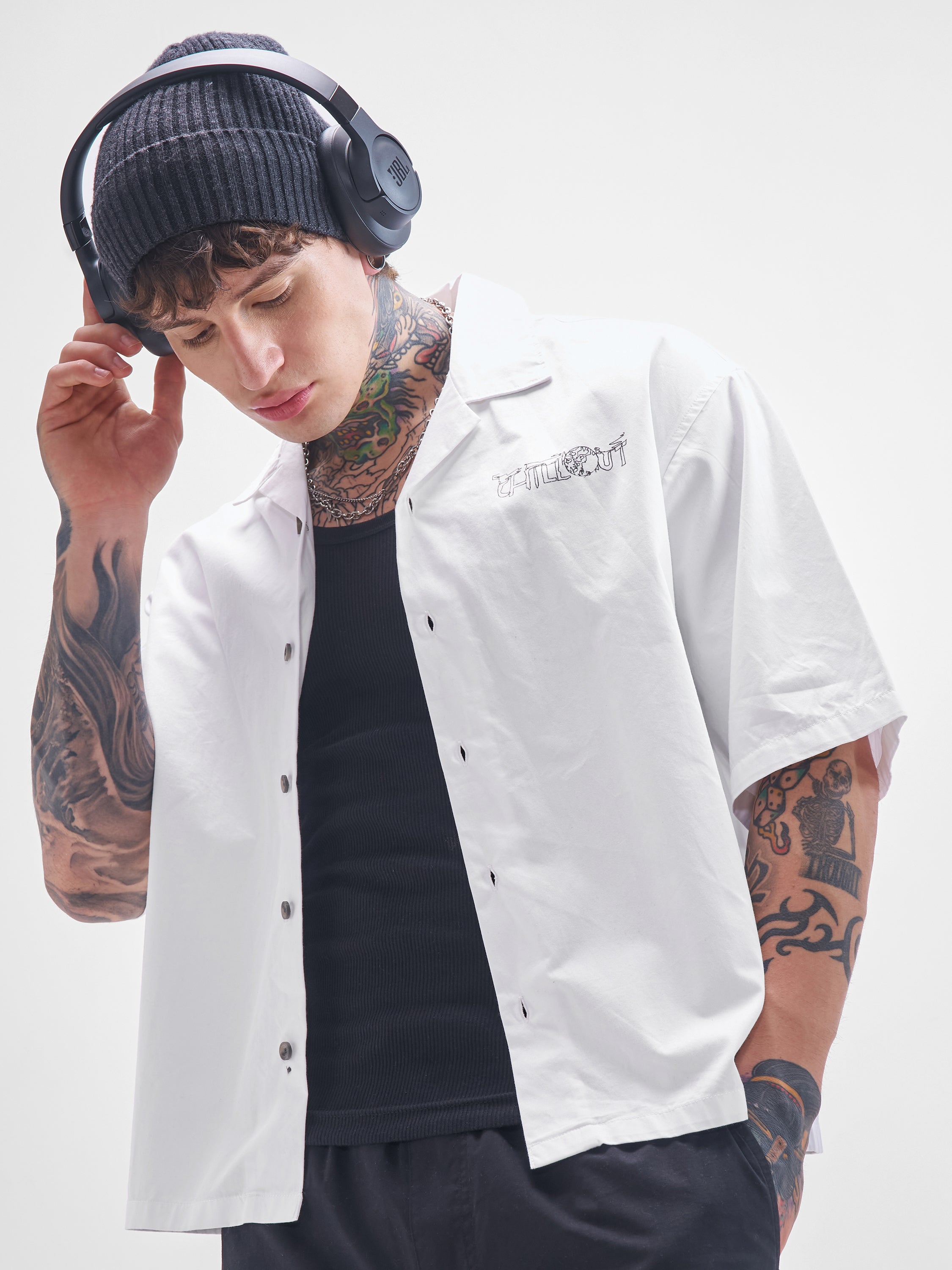 Highlander Men White Printed Boxy Fit Casual Shirt - White - Image 3