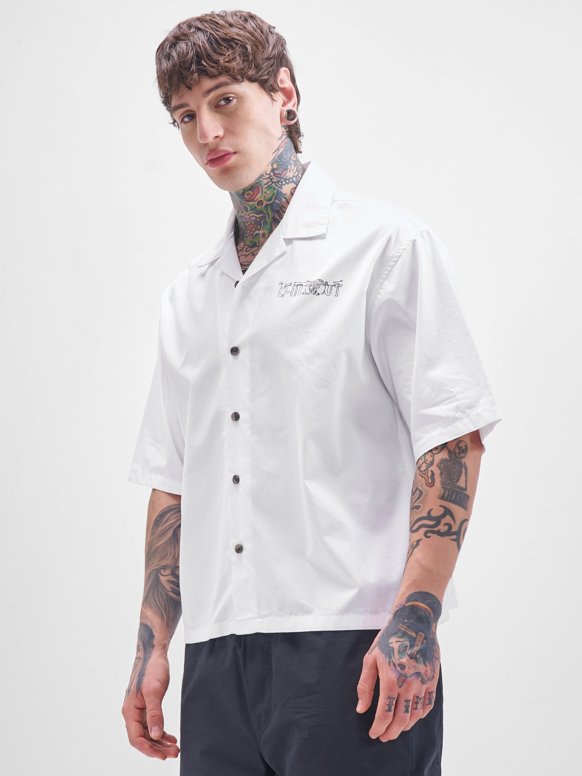 Highlander Men White Printed Boxy Fit Casual Shirt - White - Image 4