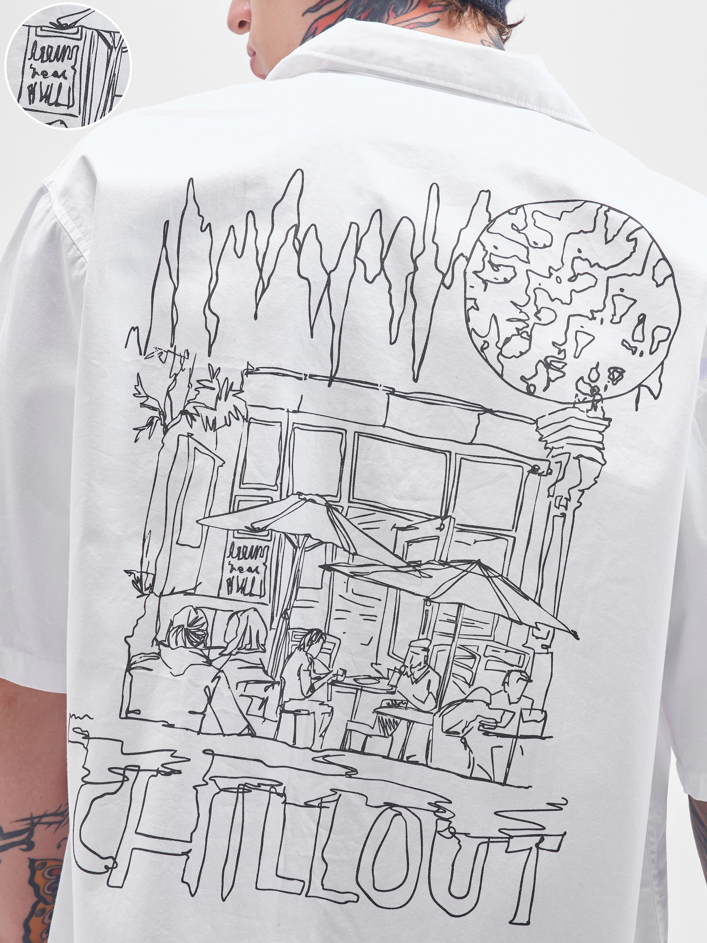 Highlander Men White Printed Boxy Fit Casual Shirt - White - Image 5