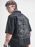 Highlander Men Black Printed Boxy Fit Casual Shirt - Black - Image 1