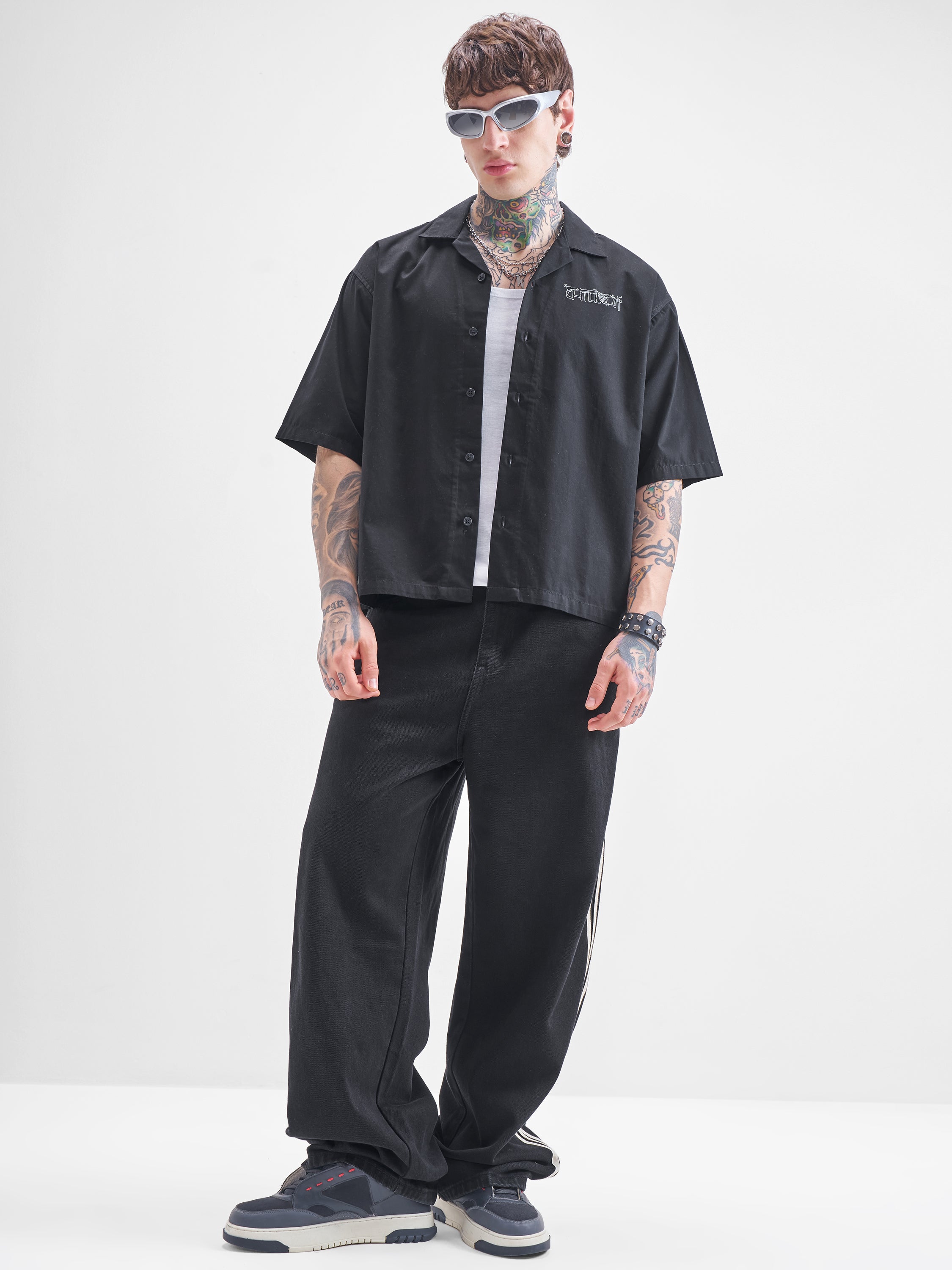 Highlander Men Black Printed Boxy Fit Casual Shirt - Black - Image 2