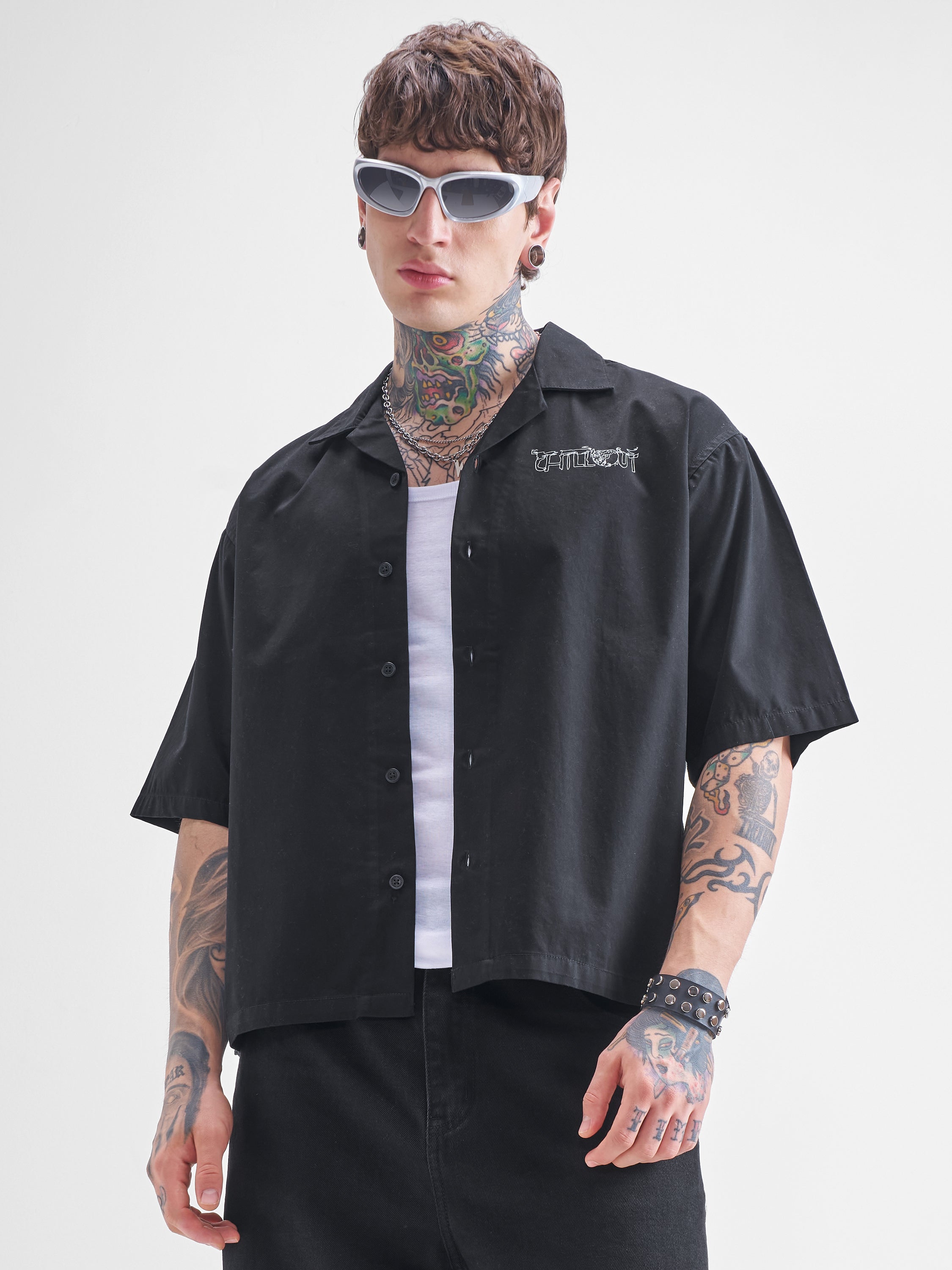 Highlander Men Black Printed Boxy Fit Casual Shirt - Black - Image 3