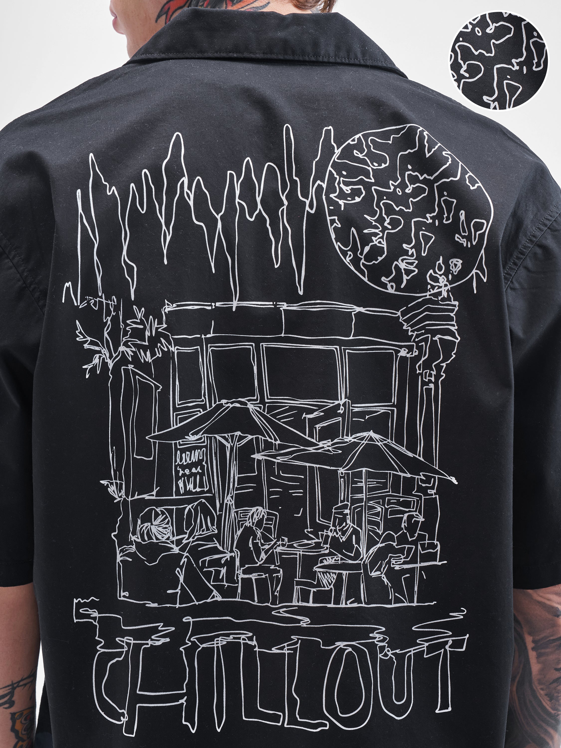 Highlander Men Black Printed Boxy Fit Casual Shirt - Black - Image 5