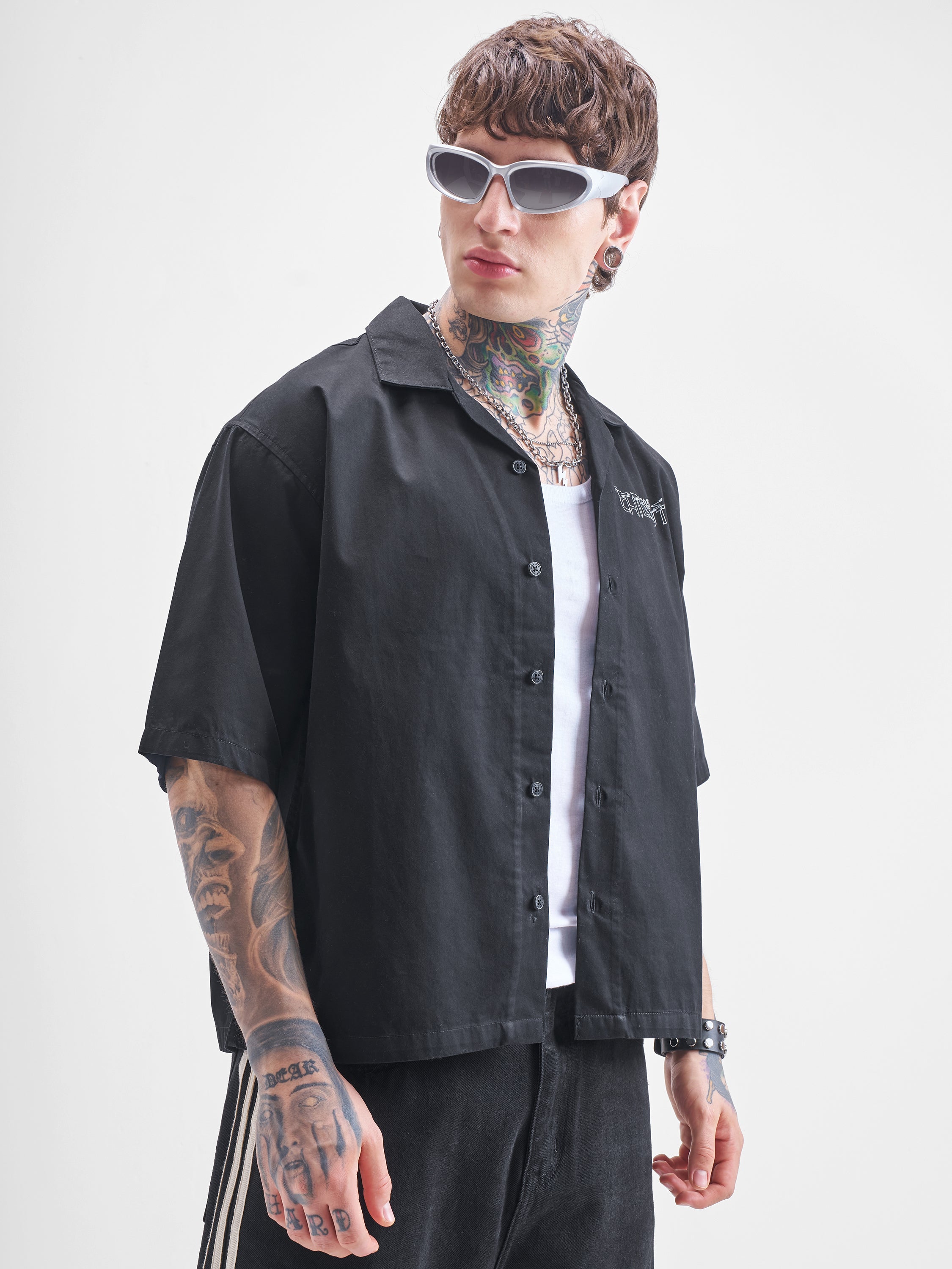 Highlander Men Black Printed Boxy Fit Casual Shirt - Black - Image 6