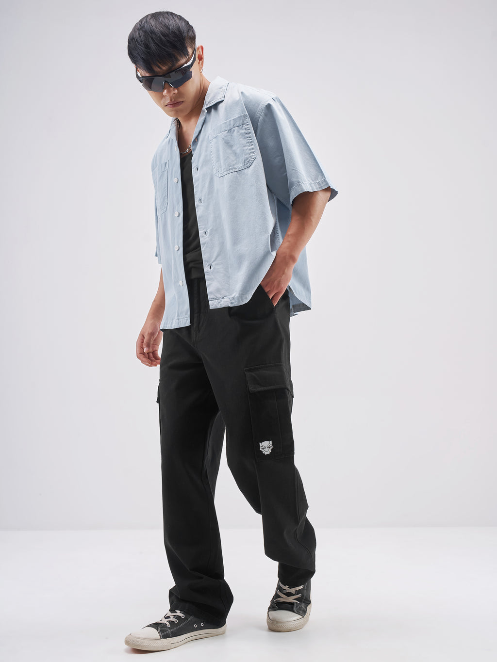 Highlander Men Blue Solid Boxy Fit Casual Shirt - Blue - Image 2