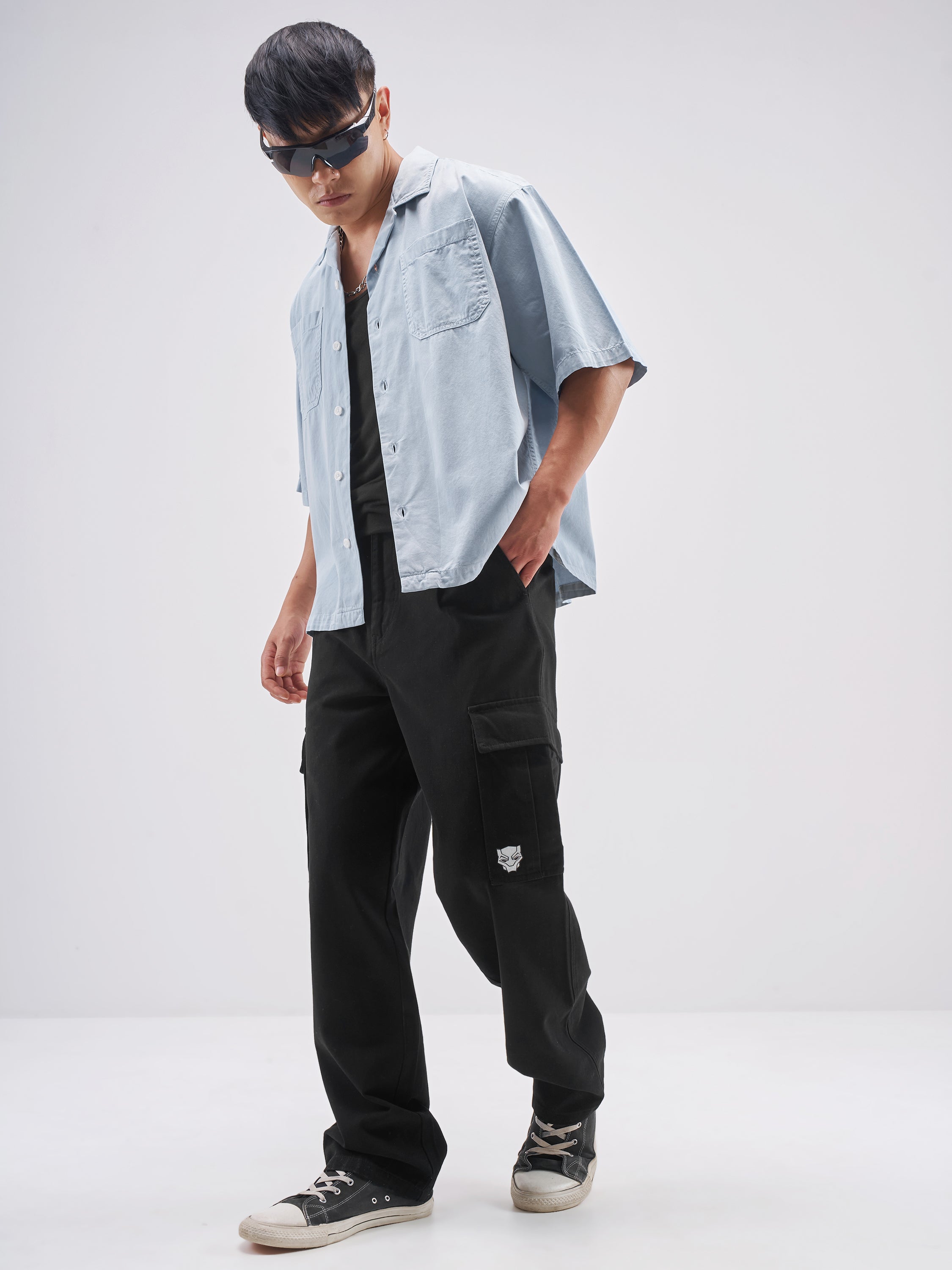 Highlander Men Blue Solid Boxy Fit Casual Shirt - Blue - Image 2