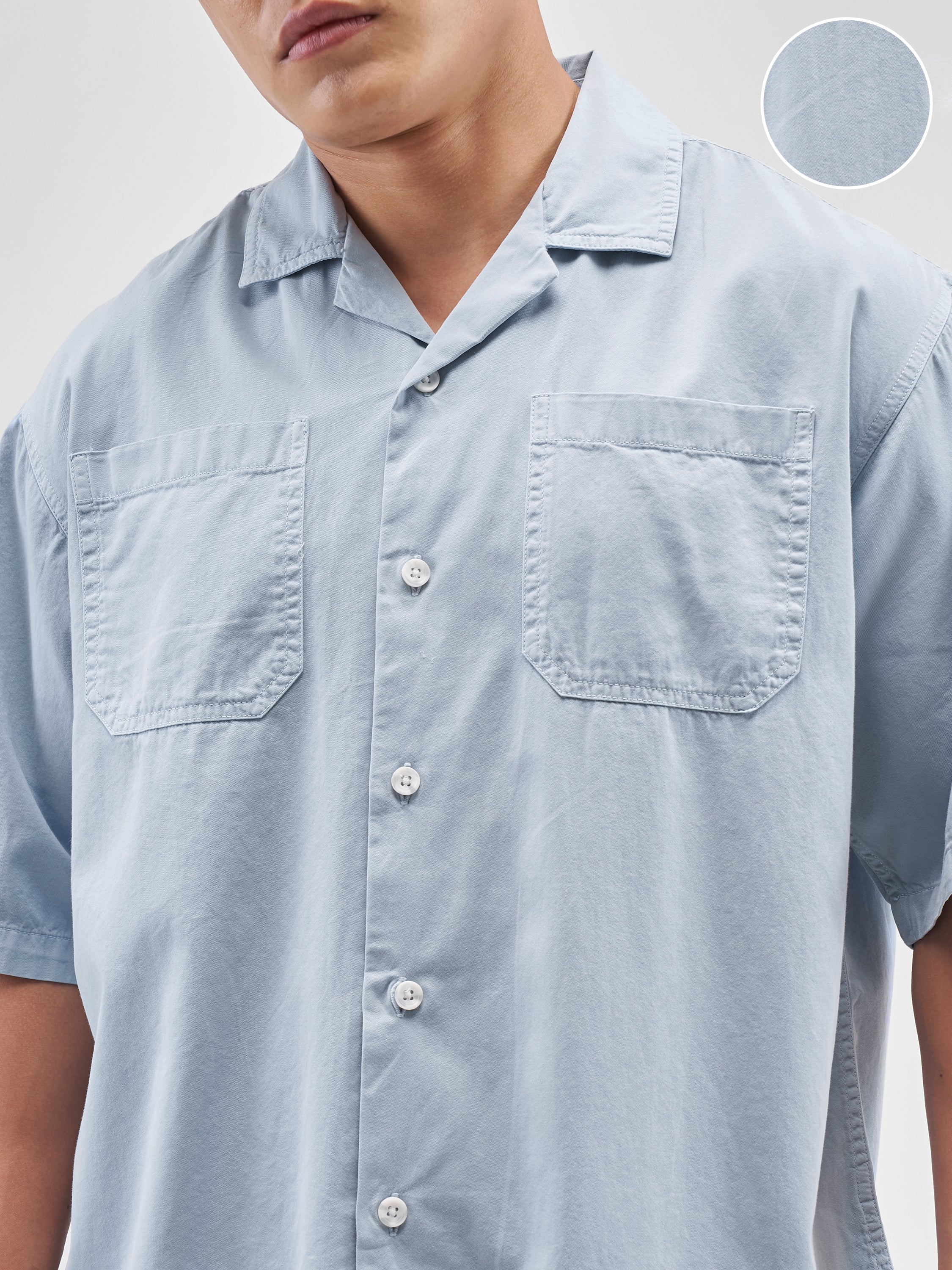 Highlander Men Blue Solid Boxy Fit Casual Shirt - Blue - Image 5