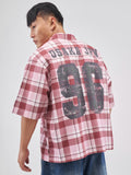Highlander Men Pink Checked Boxy Fit Casual Shirt - Pink - Image 1