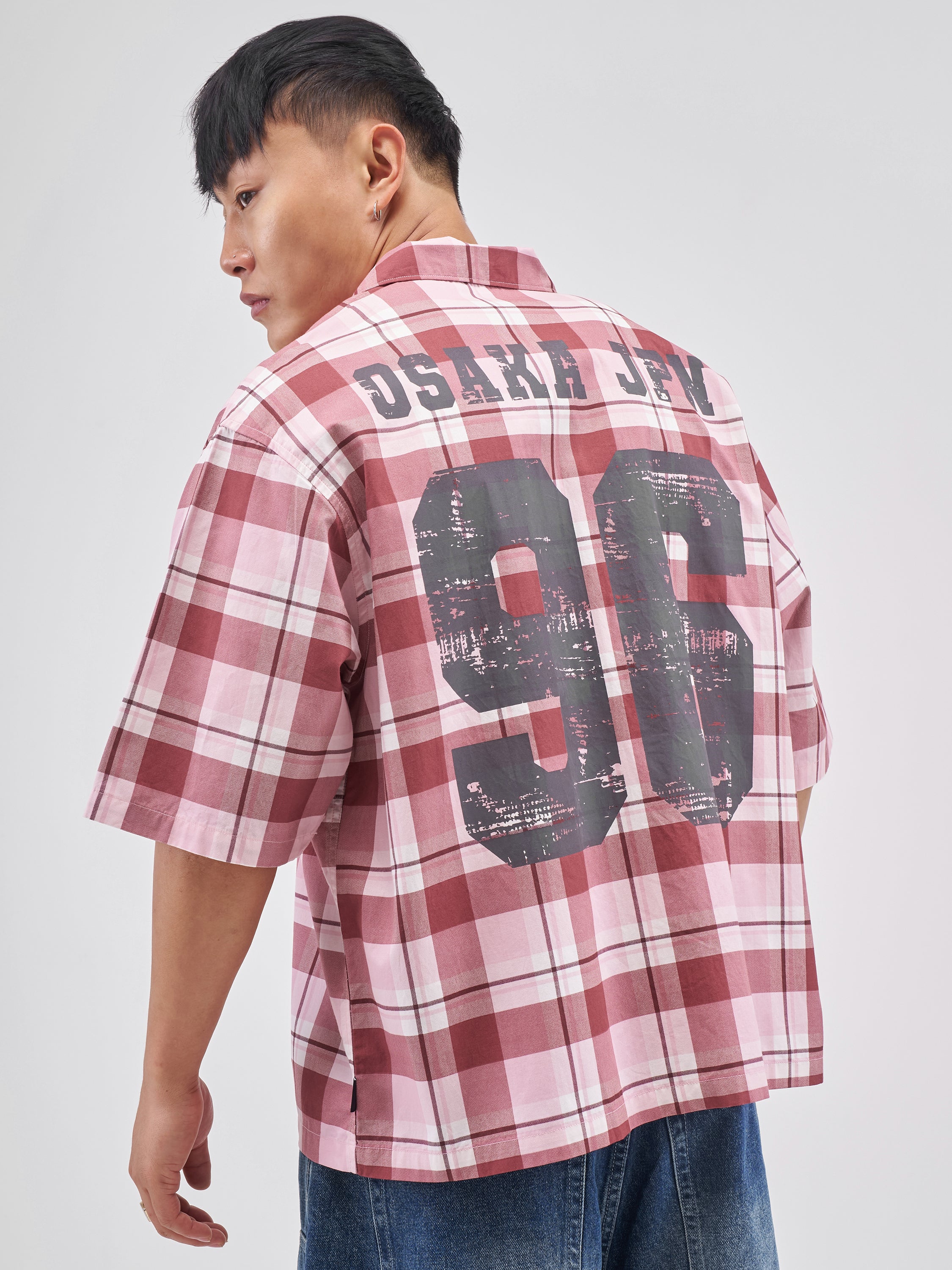 Highlander Men Pink Checked Boxy Fit Casual Shirt - Pink - Image 1