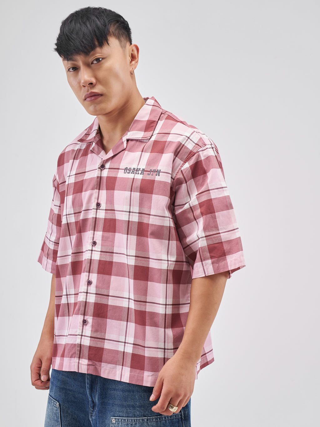 Highlander Men Pink Checked Boxy Fit Casual Shirt - Pink - Image 4