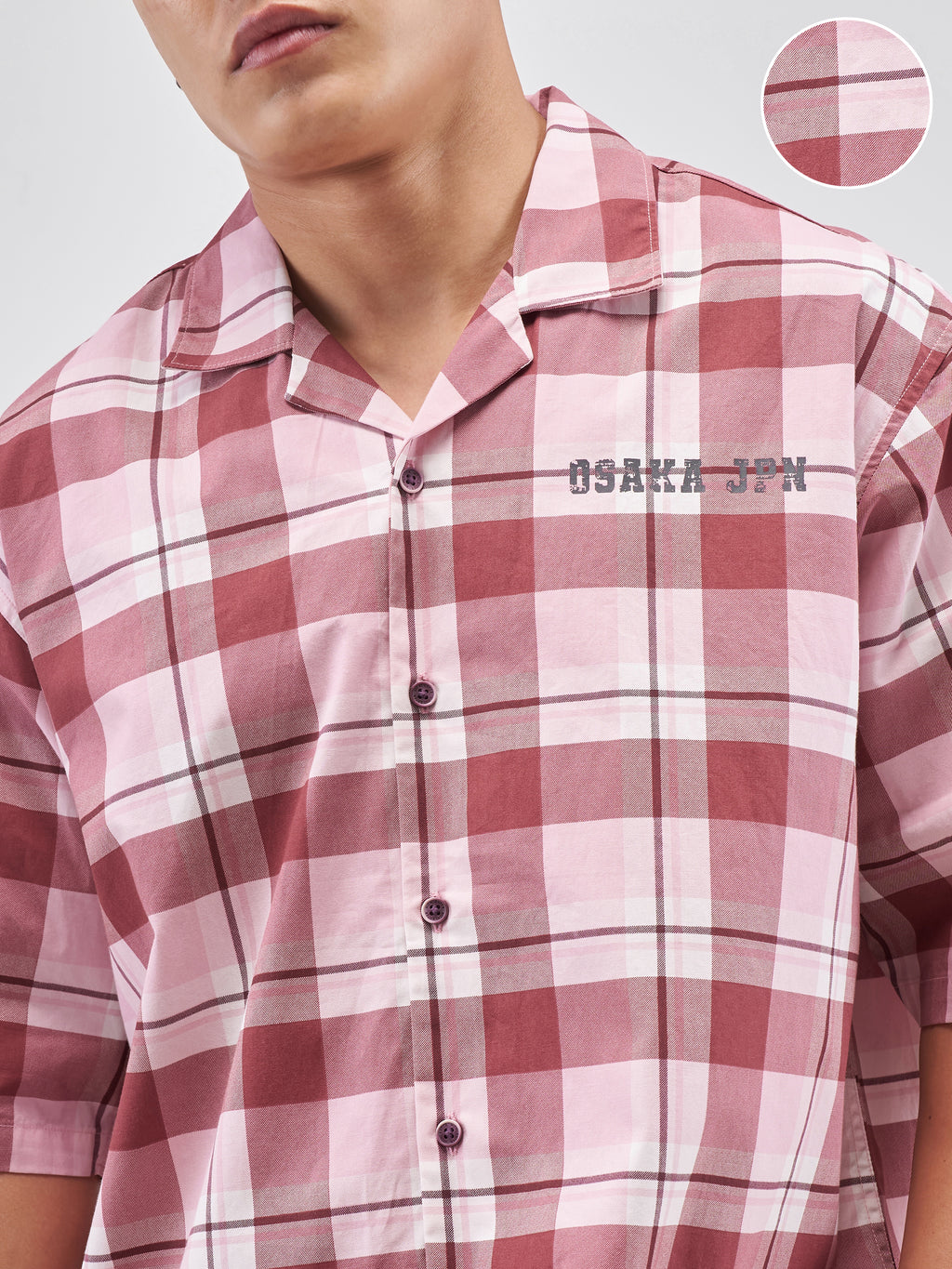 Highlander Men Pink Checked Boxy Fit Casual Shirt - Pink - Image 5