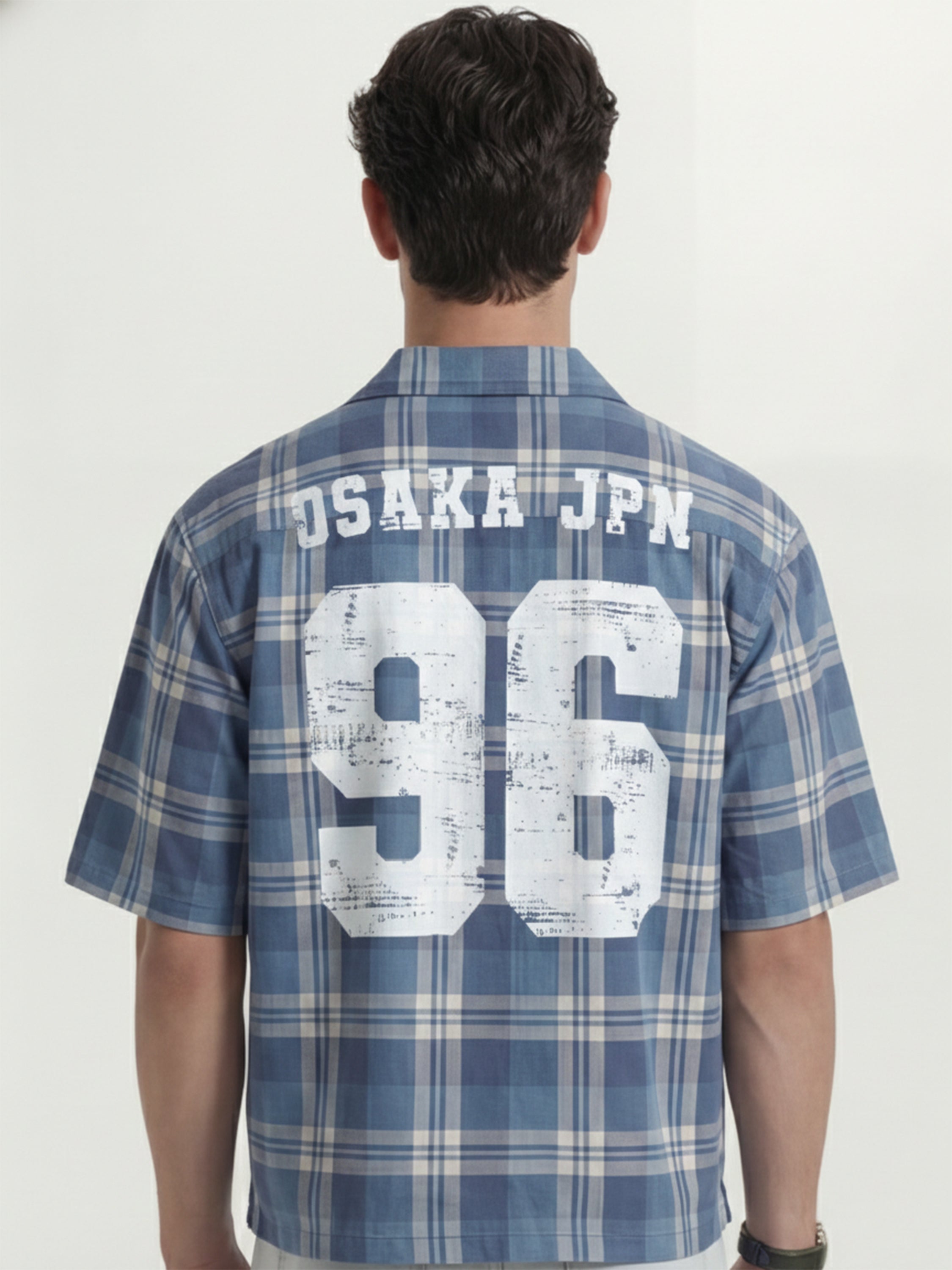 Highlander Men Blue Checked Boxy Fit Casual Shirt - Blue - Image 1