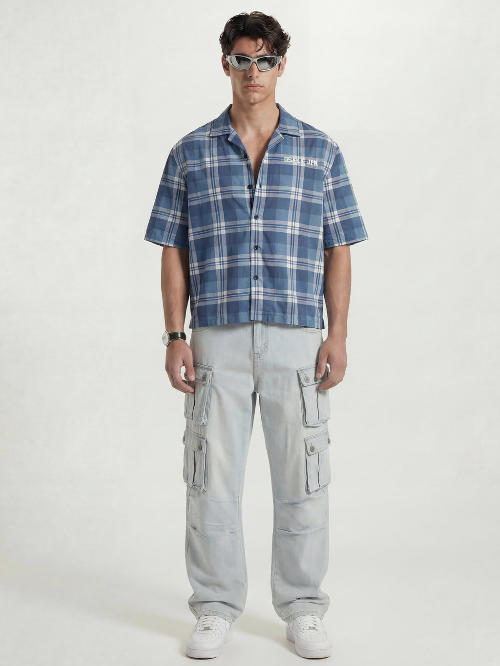 Highlander Men Blue Checked Boxy Fit Casual Shirt - Blue - Image 2