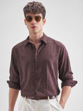 Highlander Men Purple Self Design Relaxed Fit Casual Shirt - Purple - Image 1