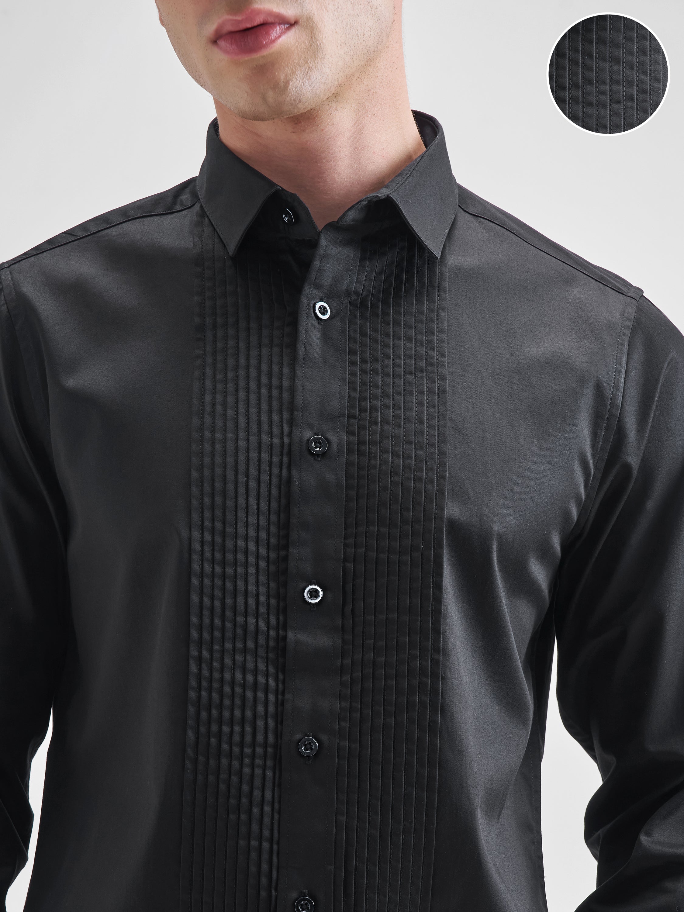 Highlander Men Black Solid Slim Fit Casual Shirt - Black - Image 5