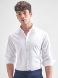 Highlander Men White Solid Slim Fit Casual Shirt - White - Image 1