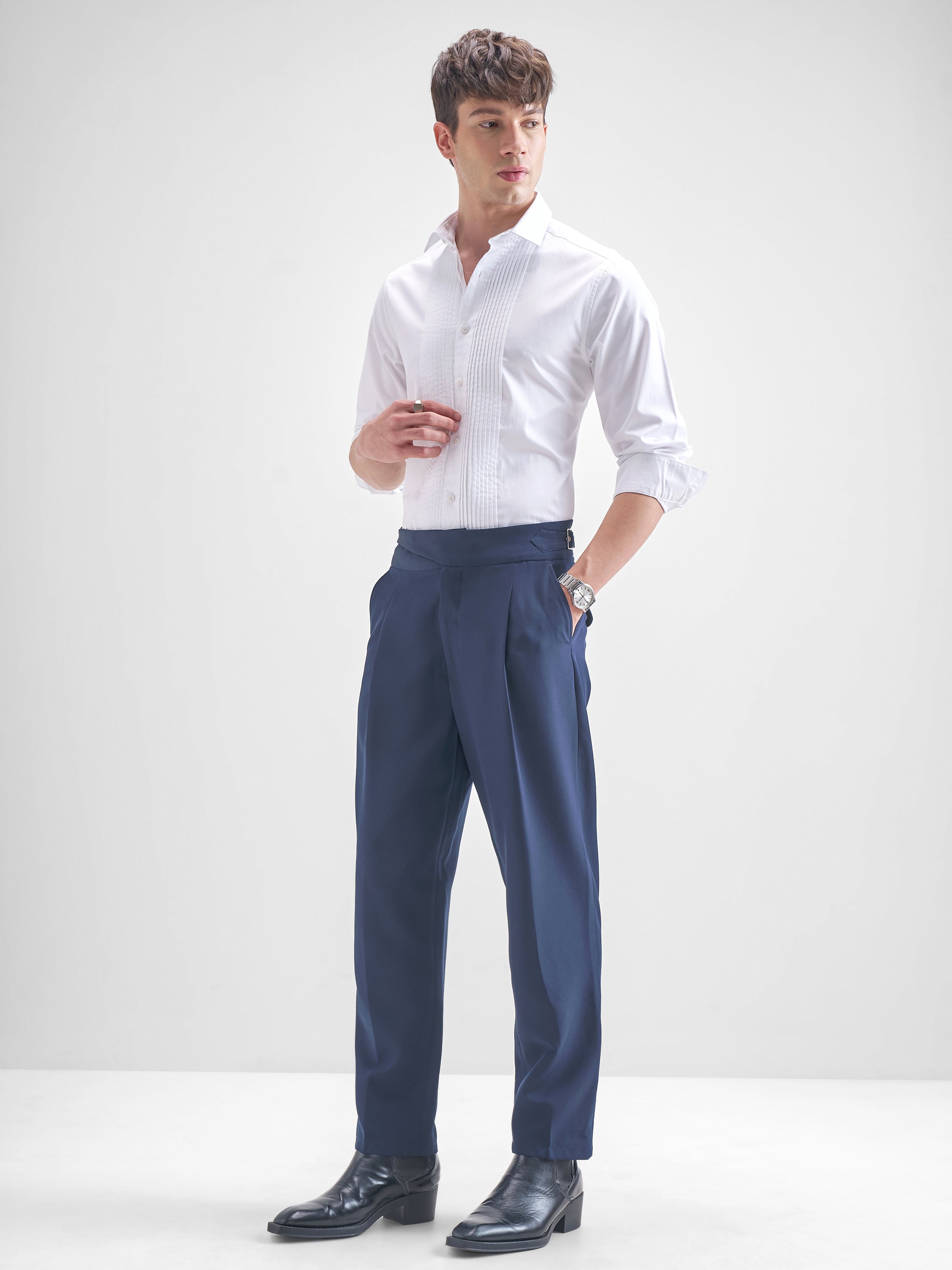 Highlander Men White Solid Slim Fit Casual Shirt - White - Image 2