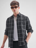 Highlander Men Black Checked Relaxed Fit Casual Shirt - Black - Image 1