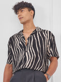 Highlander Men Black Printed Relaxed Fit Casual Shirt - Black - Image 1