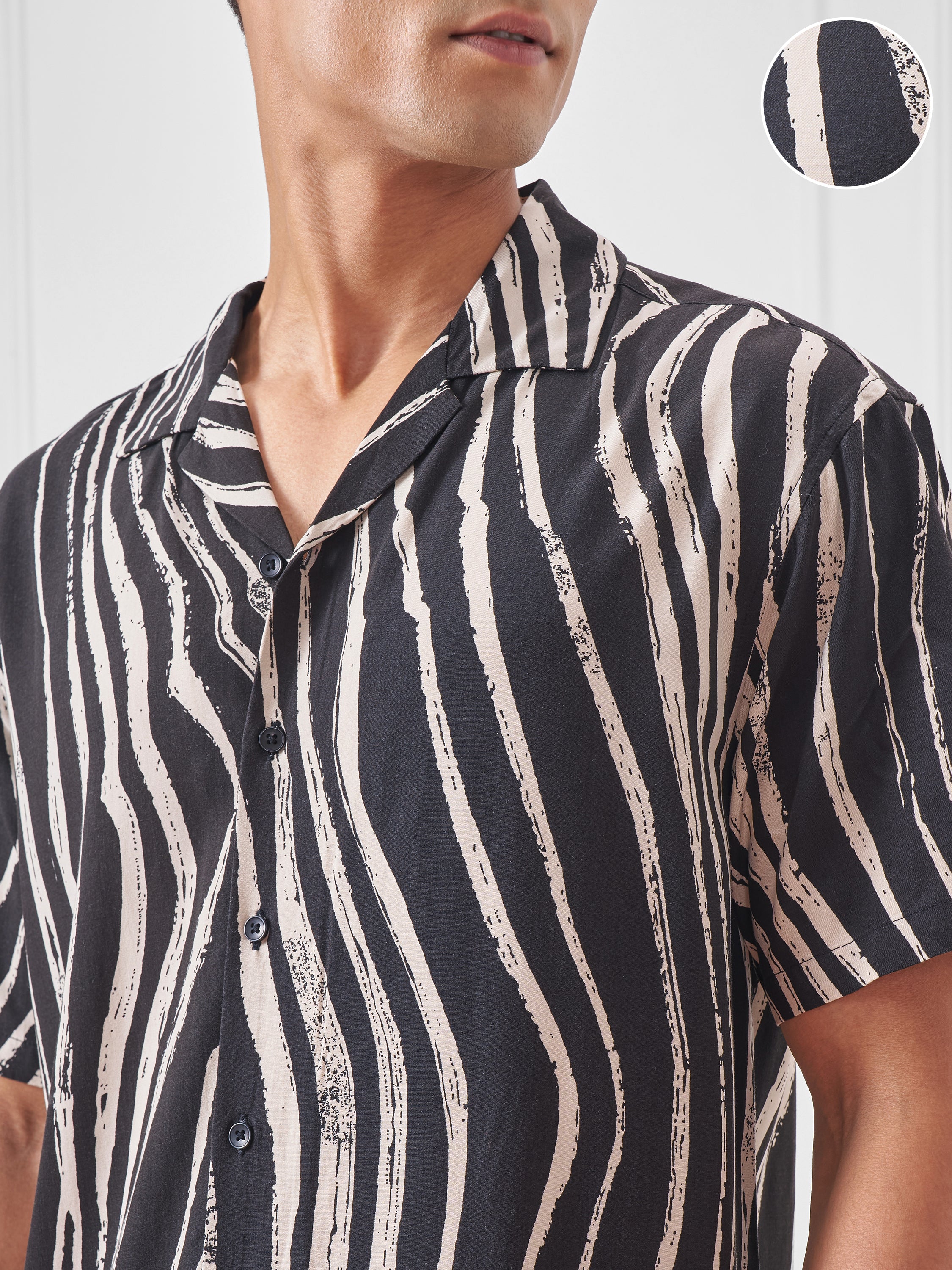 Highlander Men Black Printed Relaxed Fit Casual Shirt - Black - Image 5