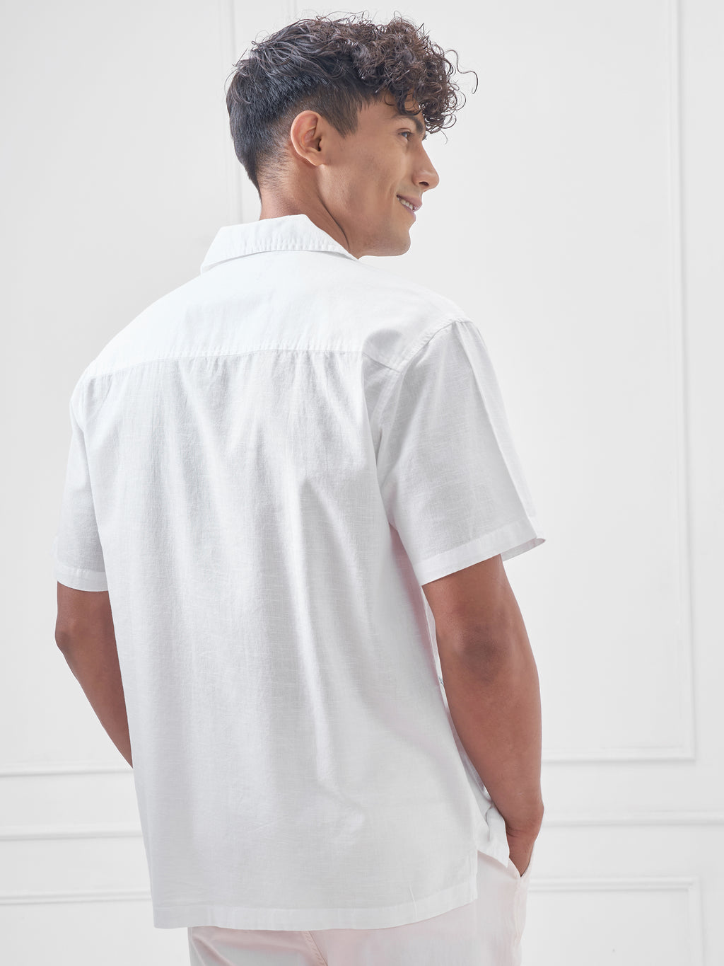 Highlander Men White Embroidered Relaxed Fit Casual Shirt - White - Image 3