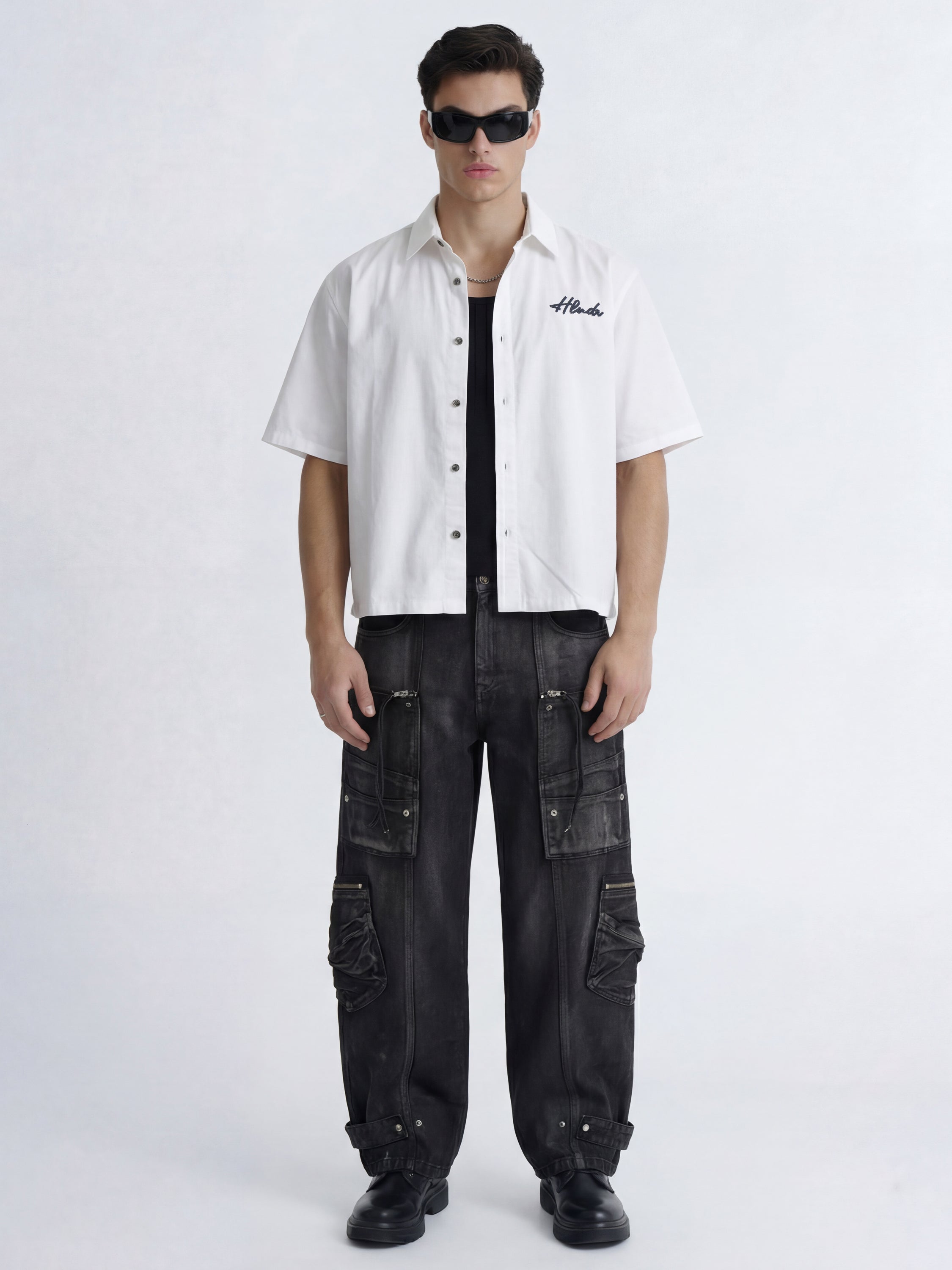 Highlander Men White Printed Boxy Fit Casual Shirt - White - Image 3