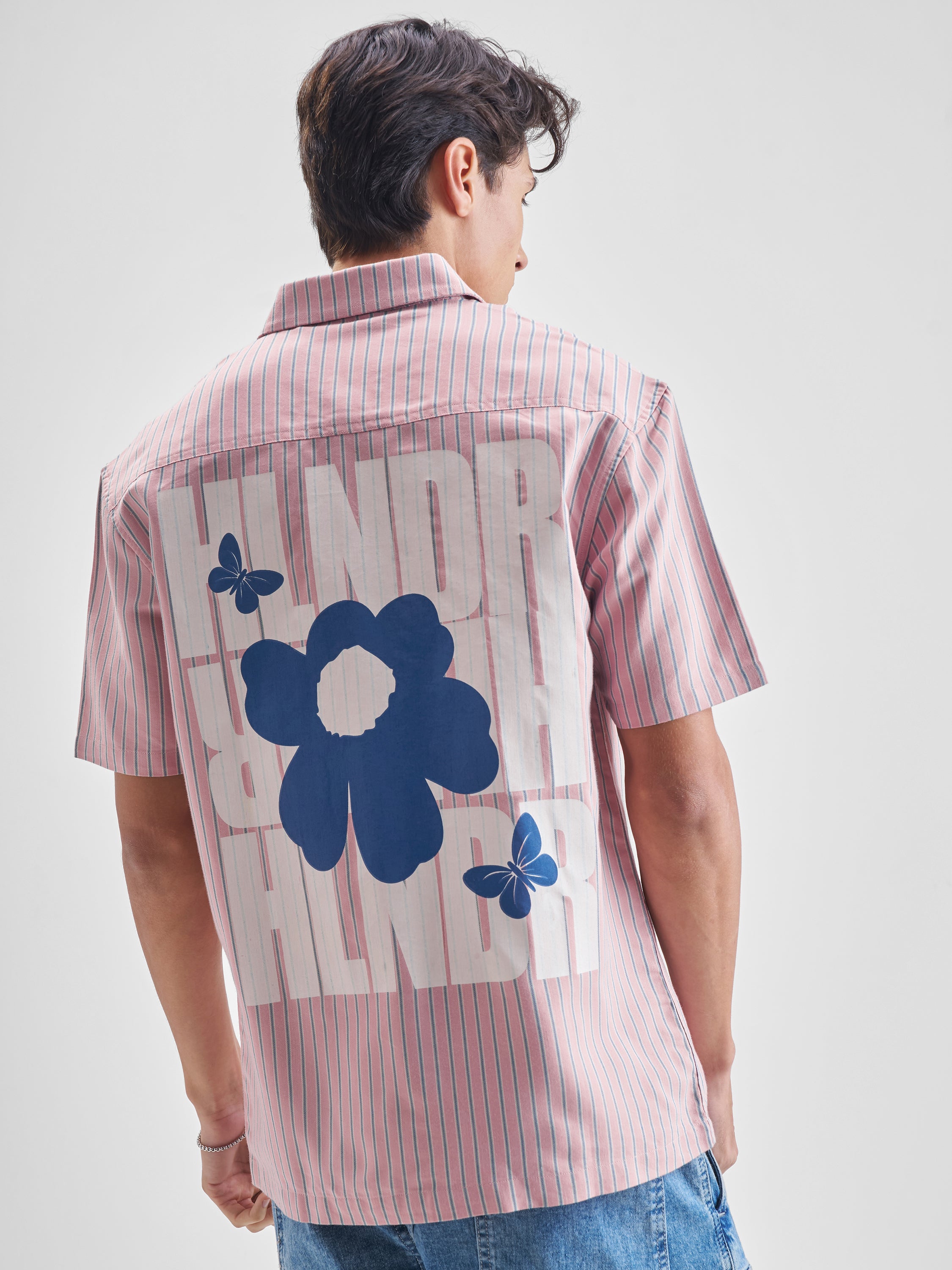 Highlander Men Pink Striped Relaxed Fit Casual Shirt - Pink - Image 3