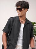Highlander Men Black Striped Relaxed Fit Casual Shirt - Black - Image 1