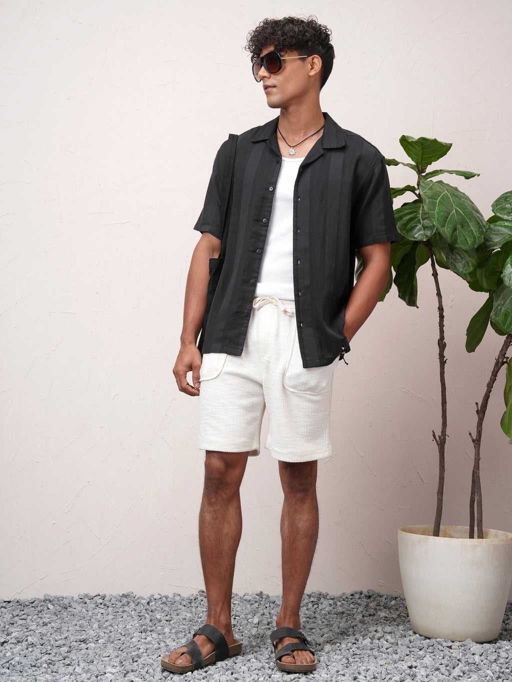 Highlander Men Black Striped Relaxed Fit Casual Shirt - Black - Image 2