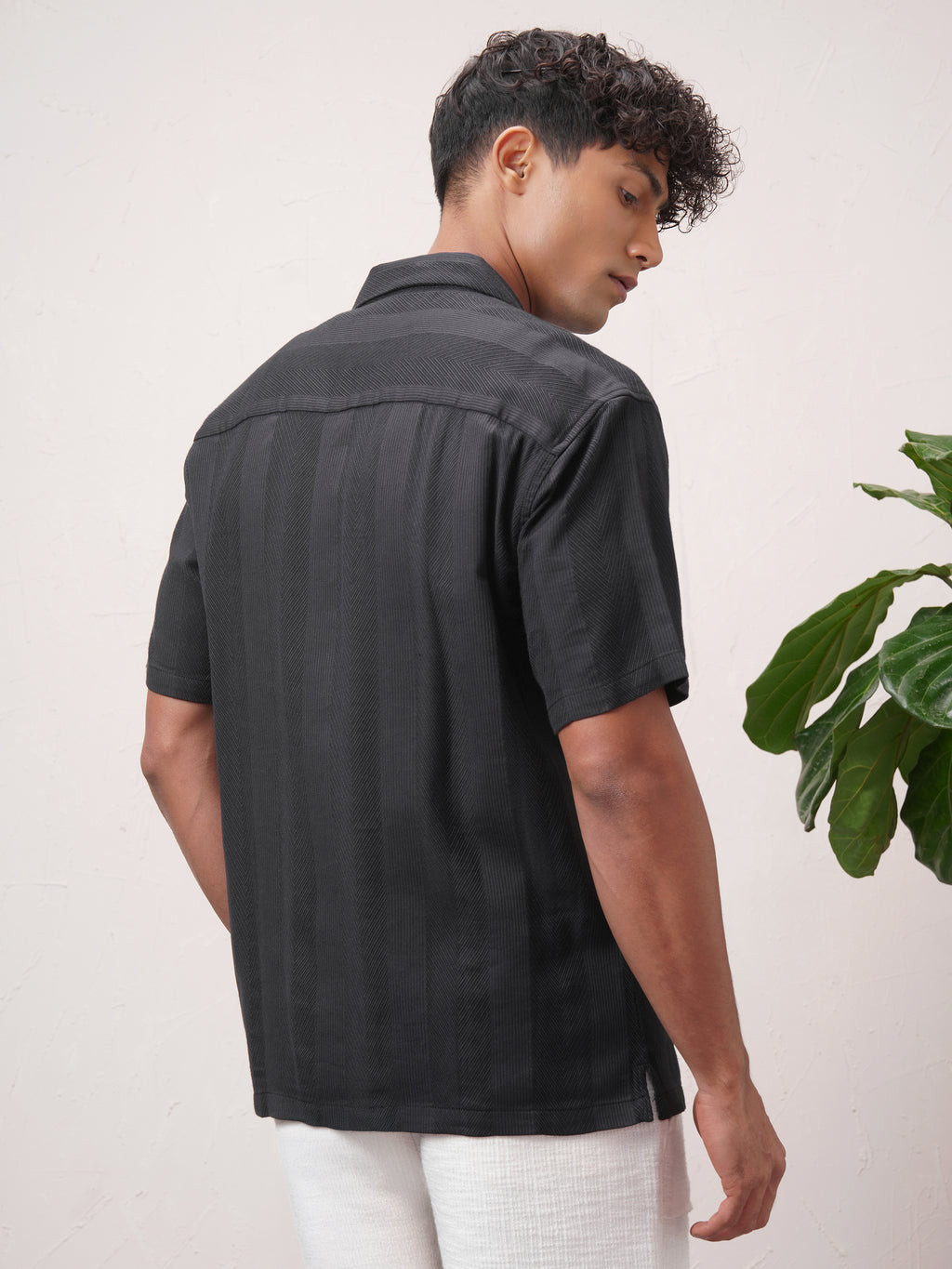 Highlander Men Black Striped Relaxed Fit Casual Shirt - Black - Image 3