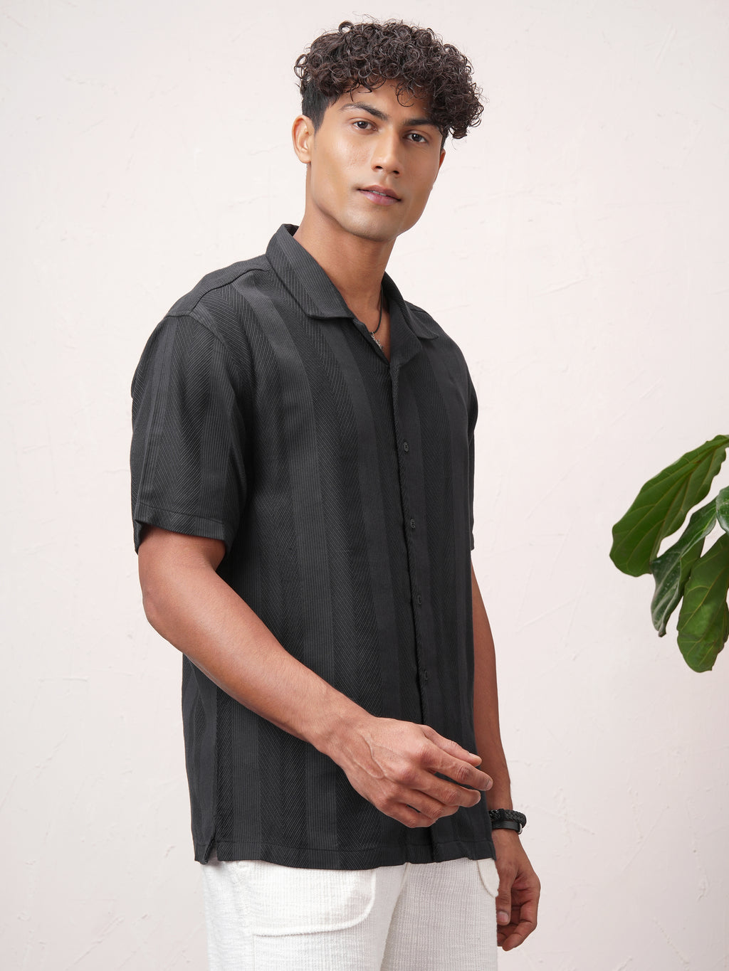 Highlander Men Black Striped Relaxed Fit Casual Shirt - Black - Image 6