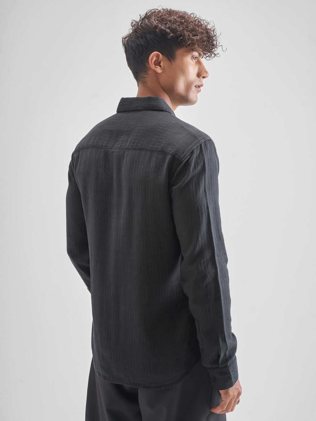 Highlander Men Black Printed Relaxed Fit Casual Shirt - Black - Image 3