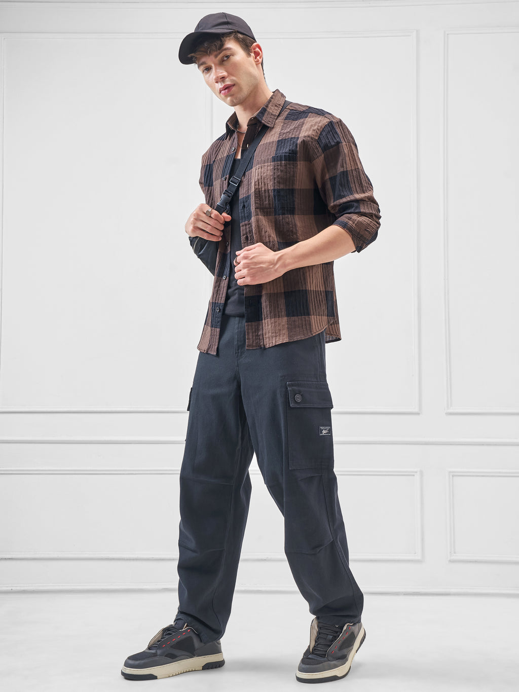 Highlander Men Brown Checked Relaxed Fit Casual Shirt - Brown - Image 2