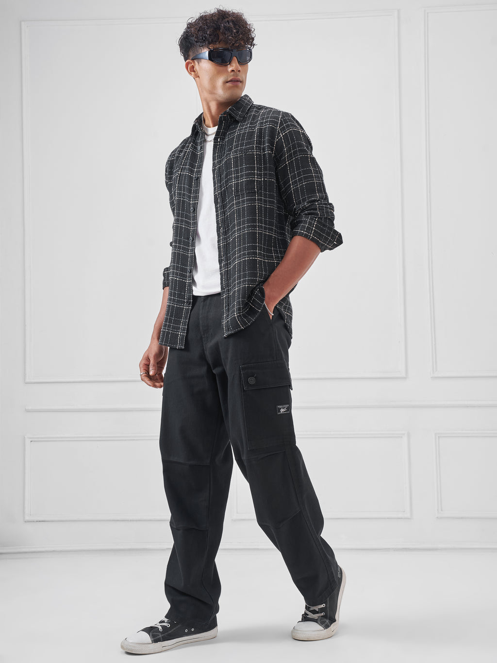 Highlander Men Black Checked Relaxed Fit Casual Shirt - Black - Image 2