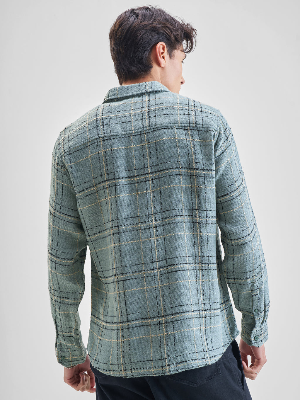 Highlander Men Green Checked Slim Fit Casual Shirt - Green - Image 3
