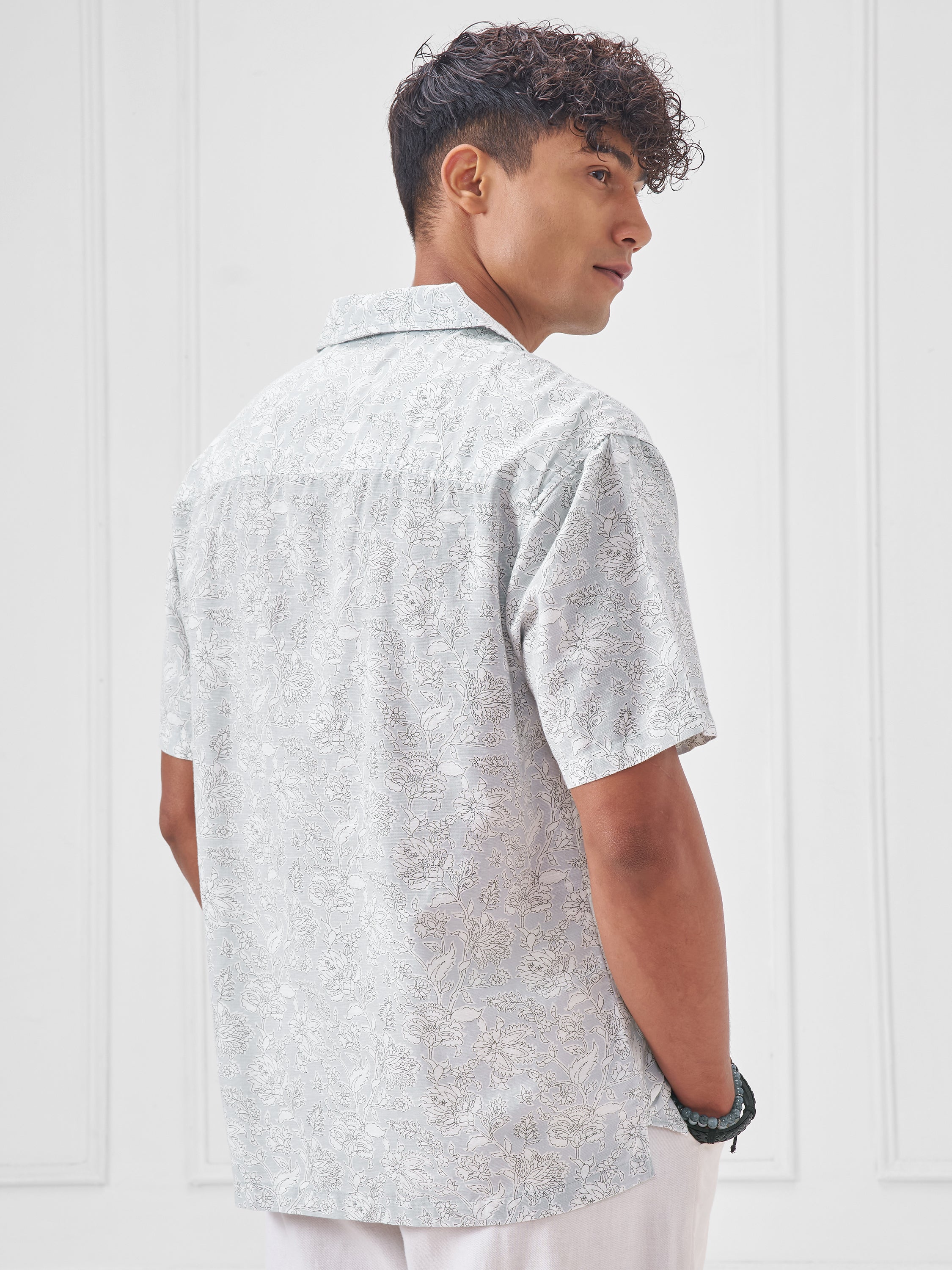 Highlander Men Blue Printed Relaxed Fit Casual Shirt - Blue - Image 3