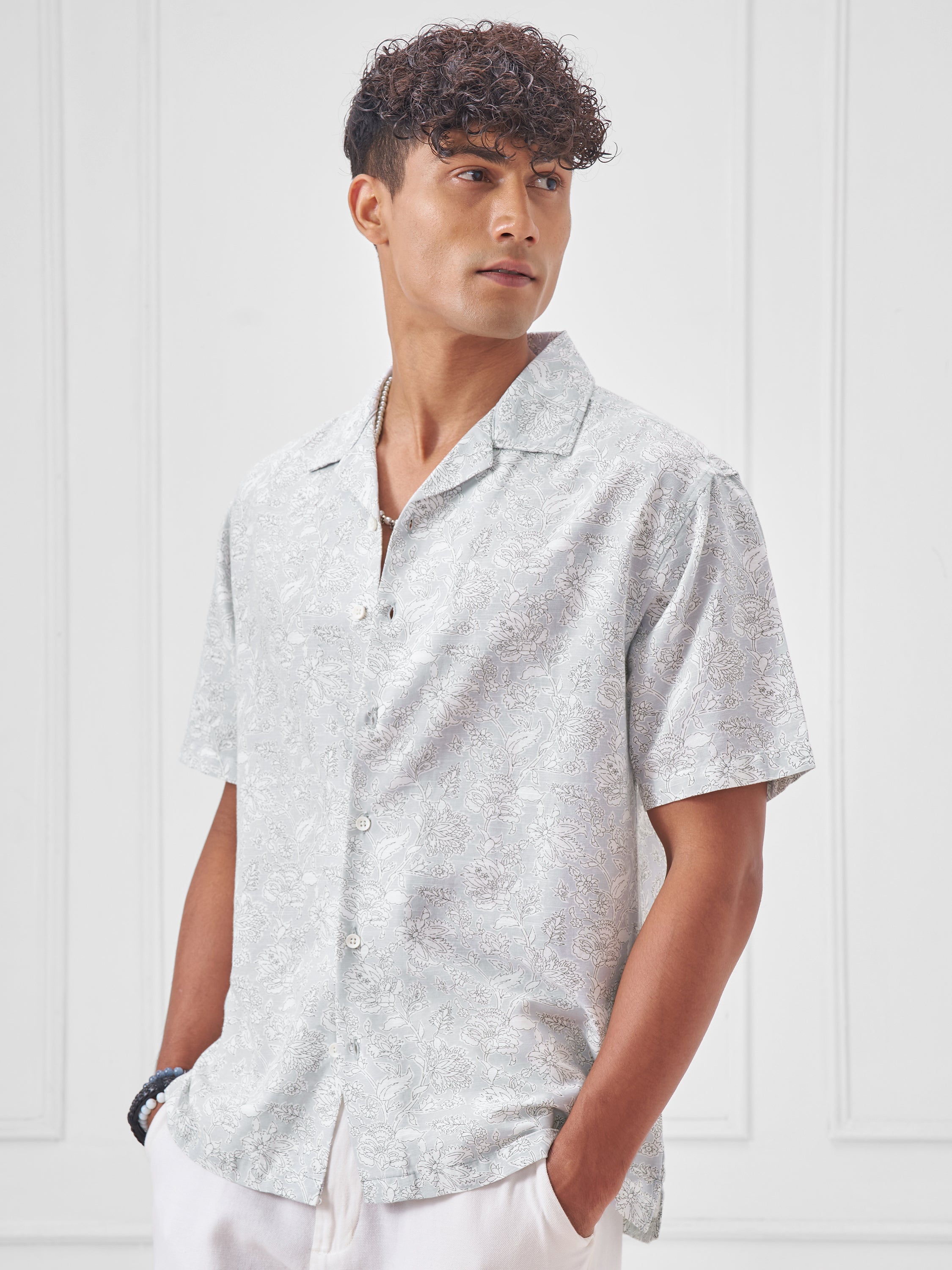 Highlander Men Blue Printed Relaxed Fit Casual Shirt - Blue - Image 4