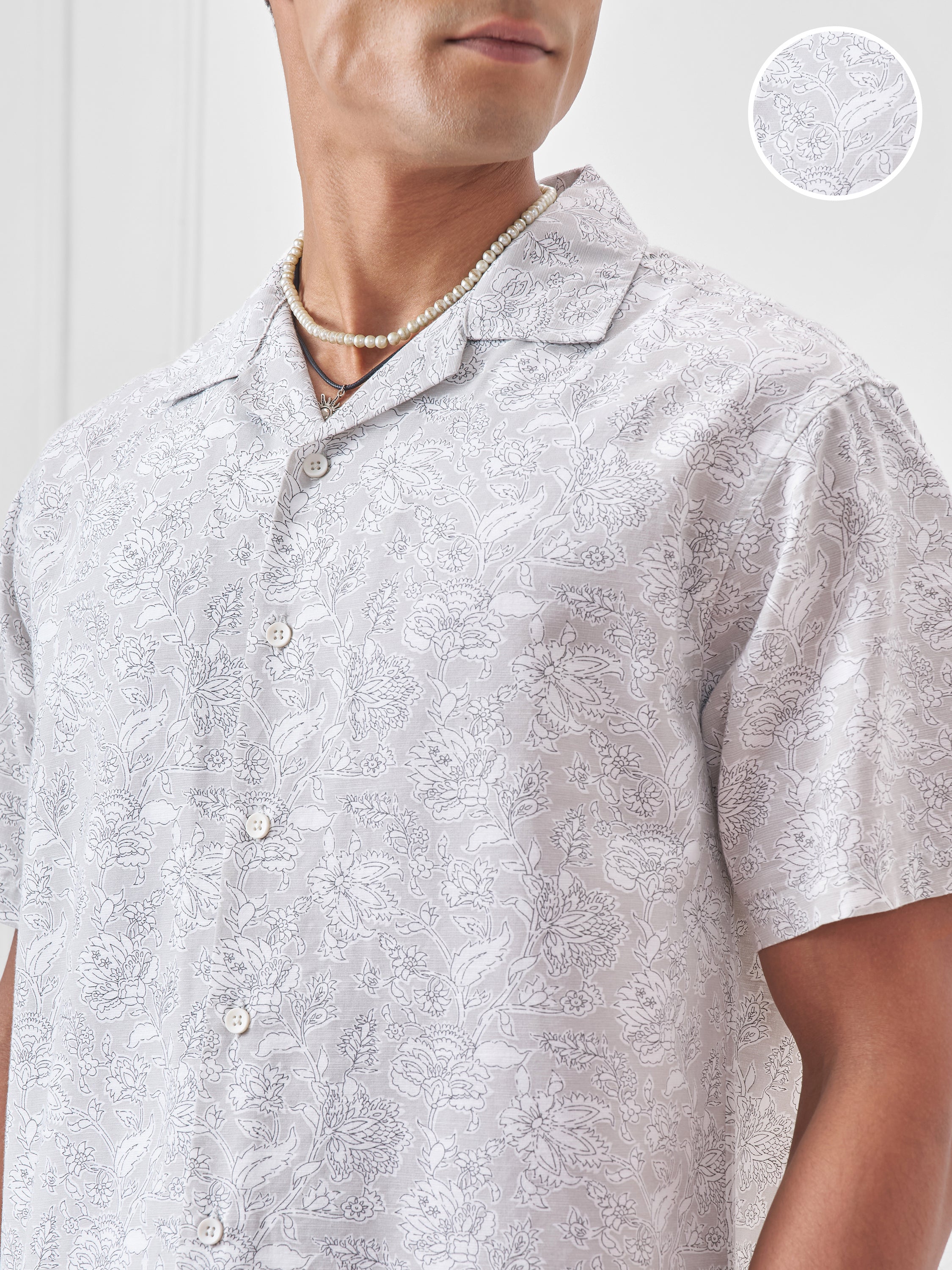 Highlander Men Grey Printed Relaxed Fit Casual Shirt - Grey - Image 5
