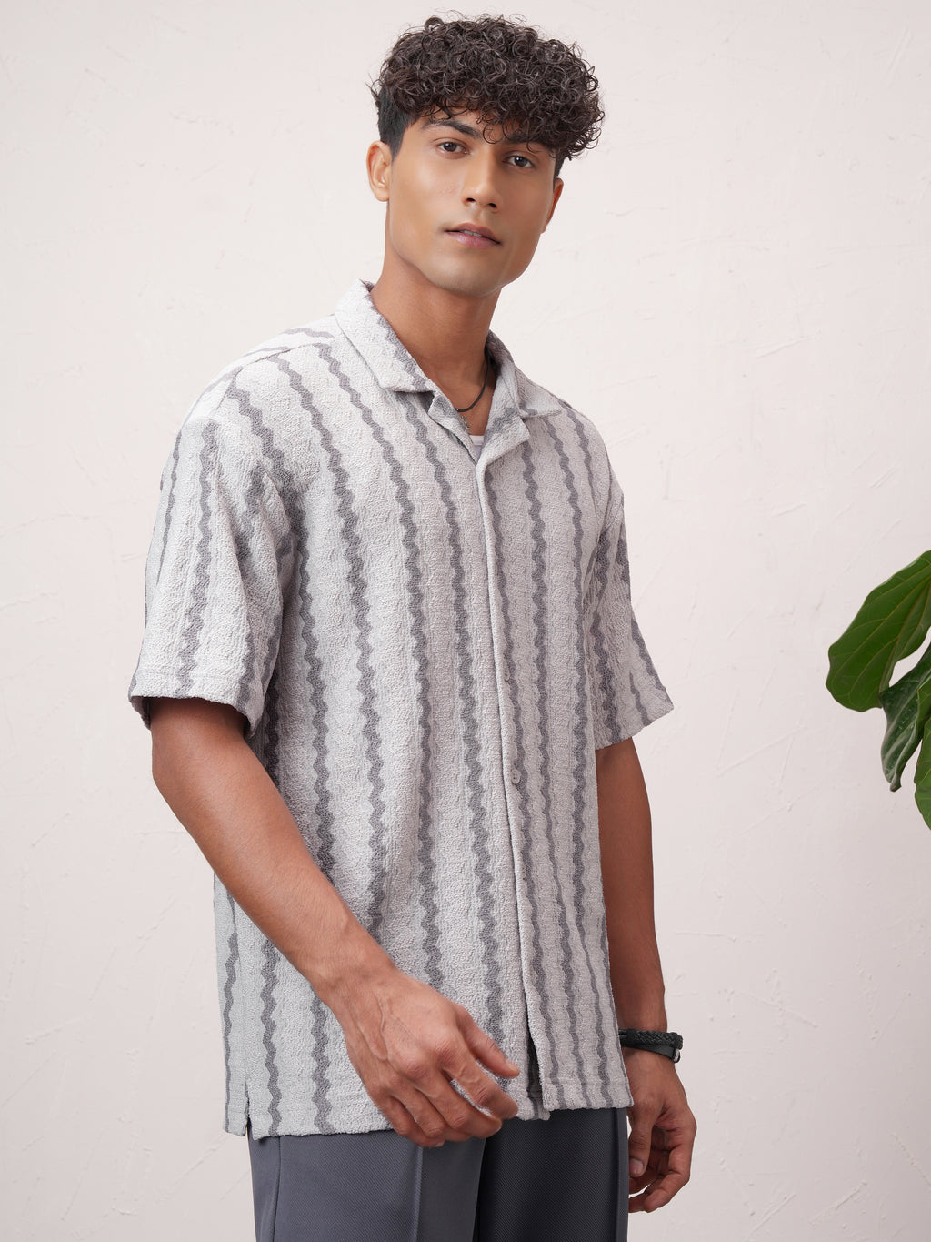 Highlander Men Grey Striped Relaxed Fit Casual Shirt - Grey - Image 6