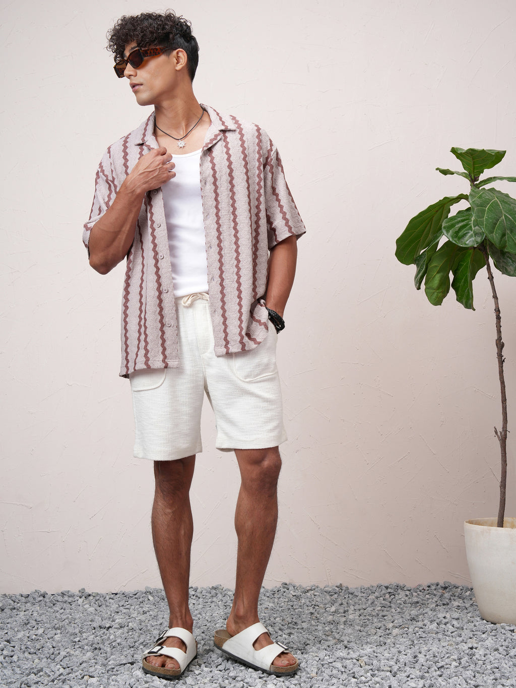 Highlander Men Pink Striped Relaxed Fit Casual Shirt - Pink - Image 2