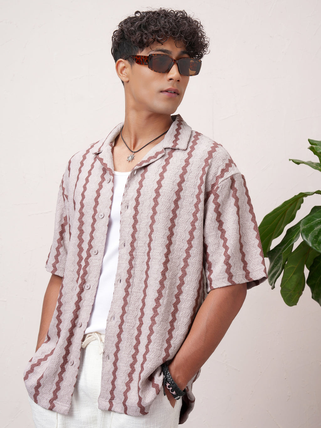 Highlander Men Pink Striped Relaxed Fit Casual Shirt - Pink - Image 4