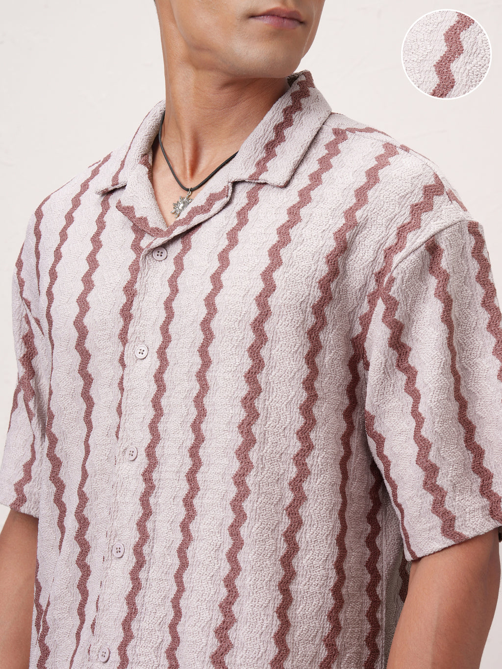 Highlander Men Pink Striped Relaxed Fit Casual Shirt - Pink - Image 5