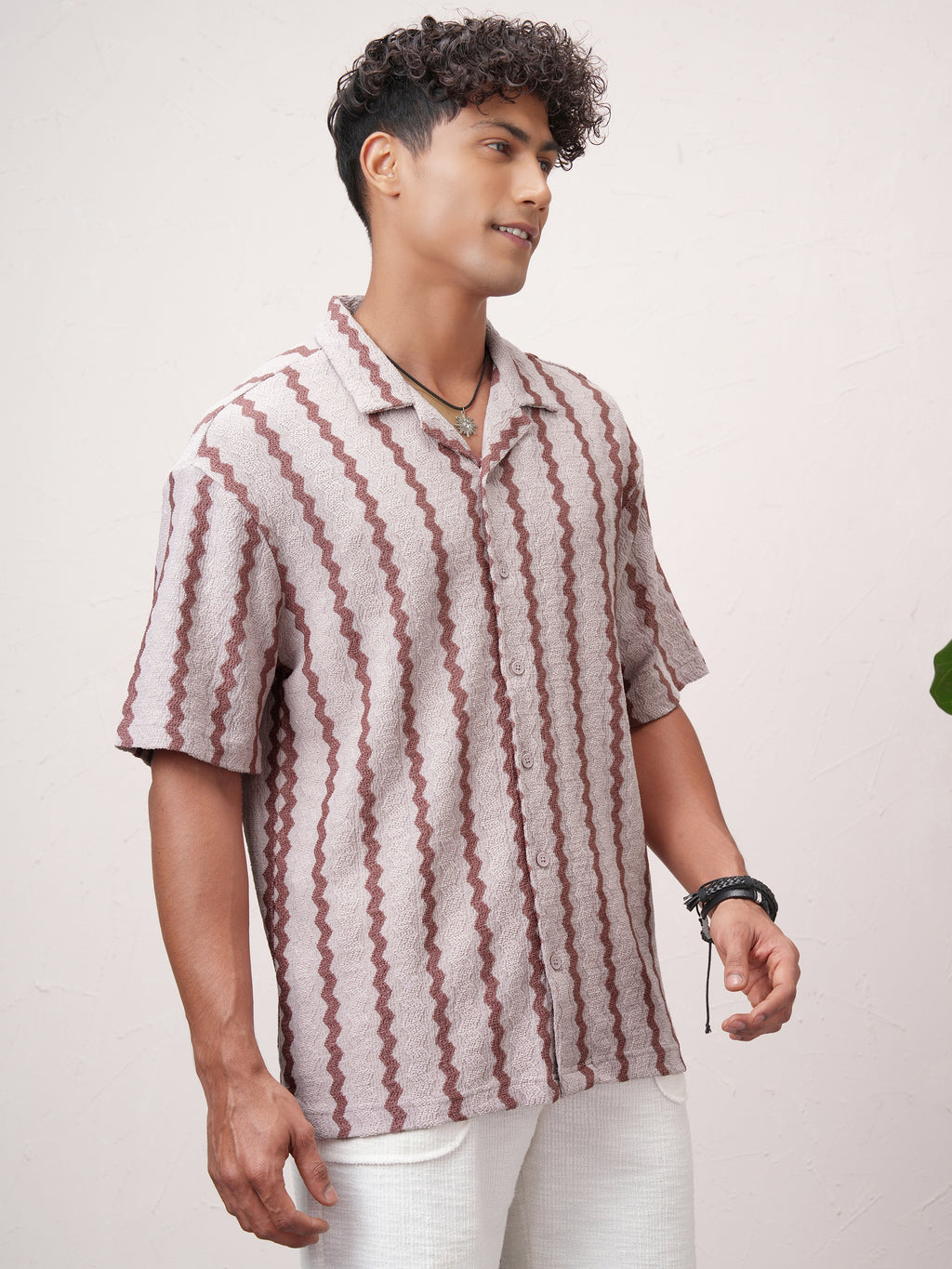 Highlander Men Pink Striped Relaxed Fit Casual Shirt - Pink - Image 6