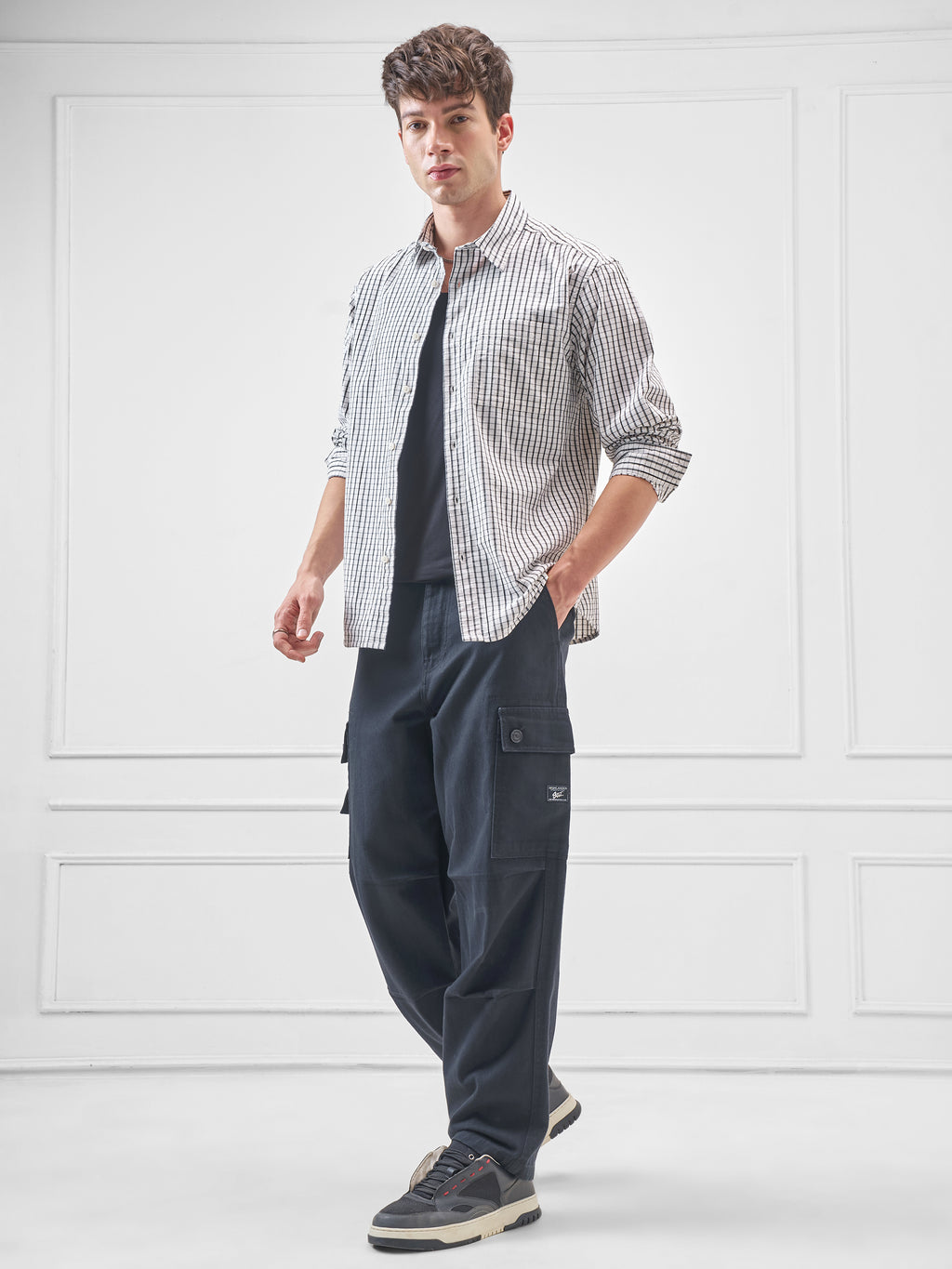 Highlander Men White Checked Relaxed Fit Casual Shirt - White - Image 2